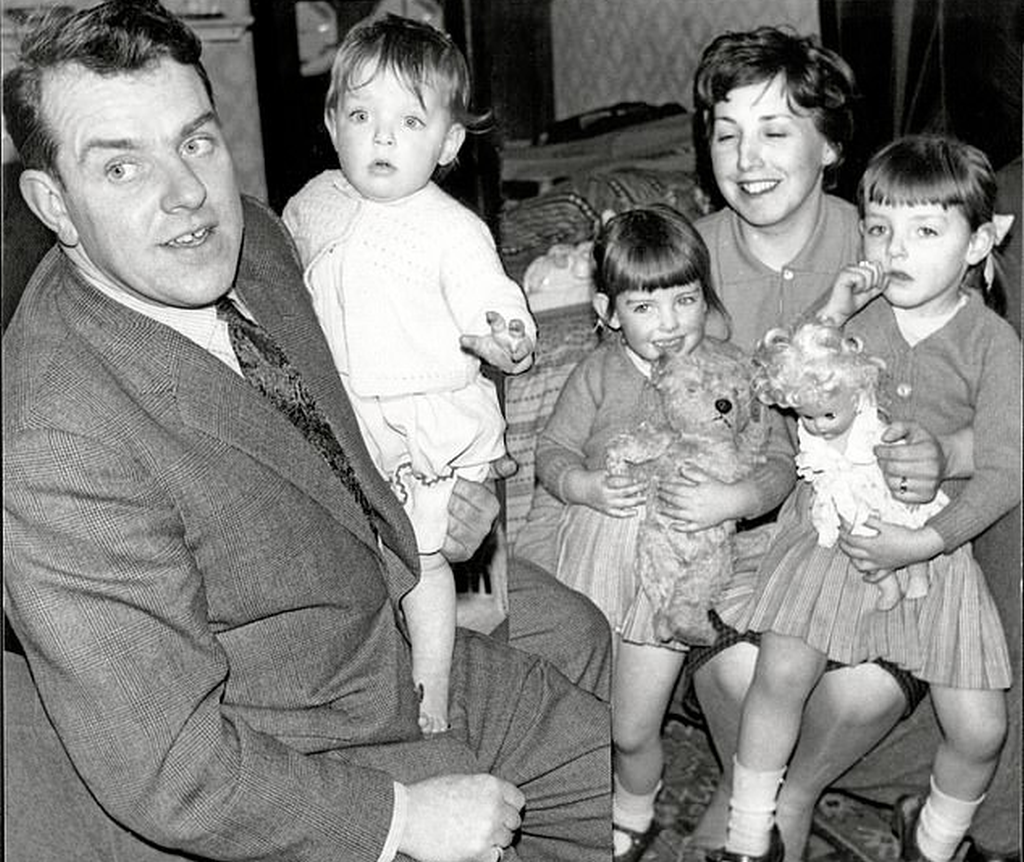 Windsor Davies with his wife and first three daughters