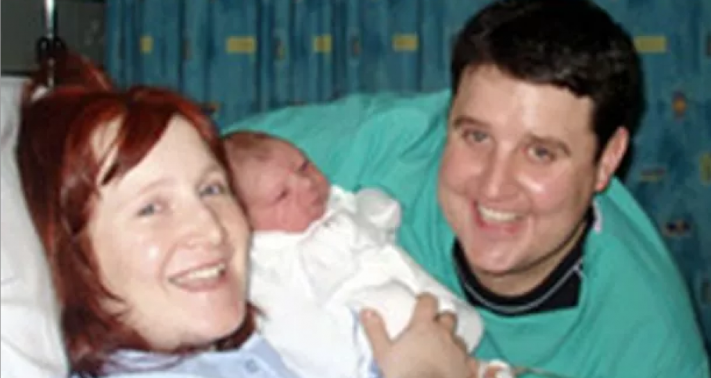Peter Kay with his wife and baby son