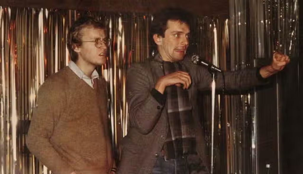 A young Adrian Edmondson and Rik Mayall