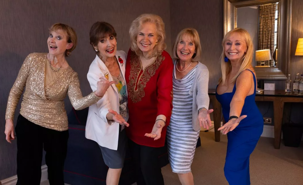 Madeline Smith, Anita Harris, Valerie Leon, Jacki Piper and Louise Burton reunited for Carry On Girls anniversary and Valerie Leon's 80th birthday
