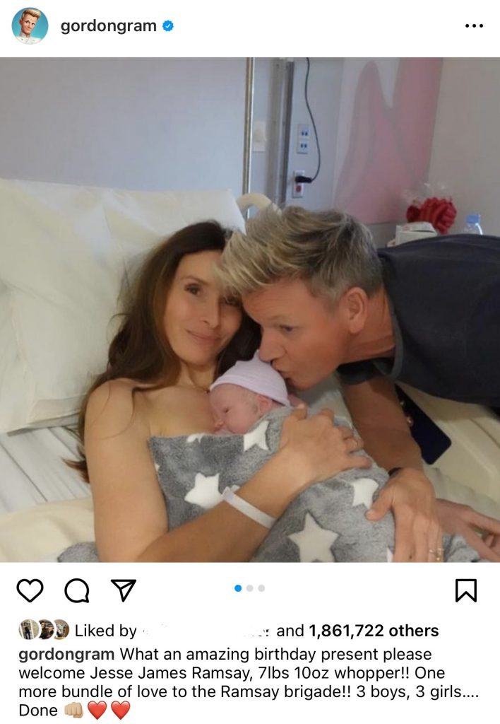 Gordon Ramsay with wife Tana and new-born baby Jesse James Ramsay